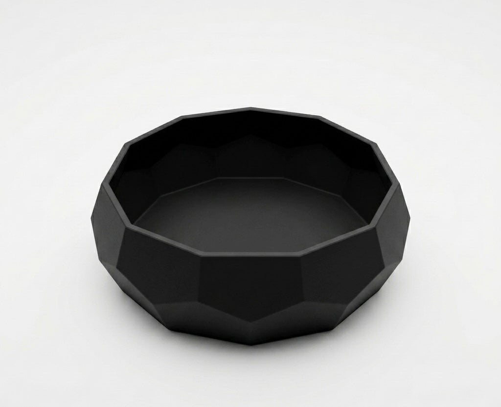 Black Catchall Bowl – Geometric Key & Accessory Dish
